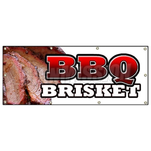 Signmission BBQ BRISKET BANNER SIGN slow cooked texas north carolina pork beef good B-96 Bbq Brisket - main